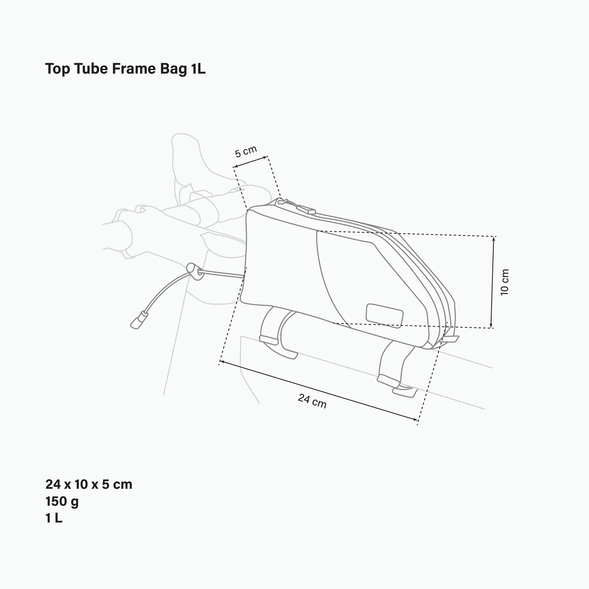 Top tube bag 1l Tour de France dimensions
