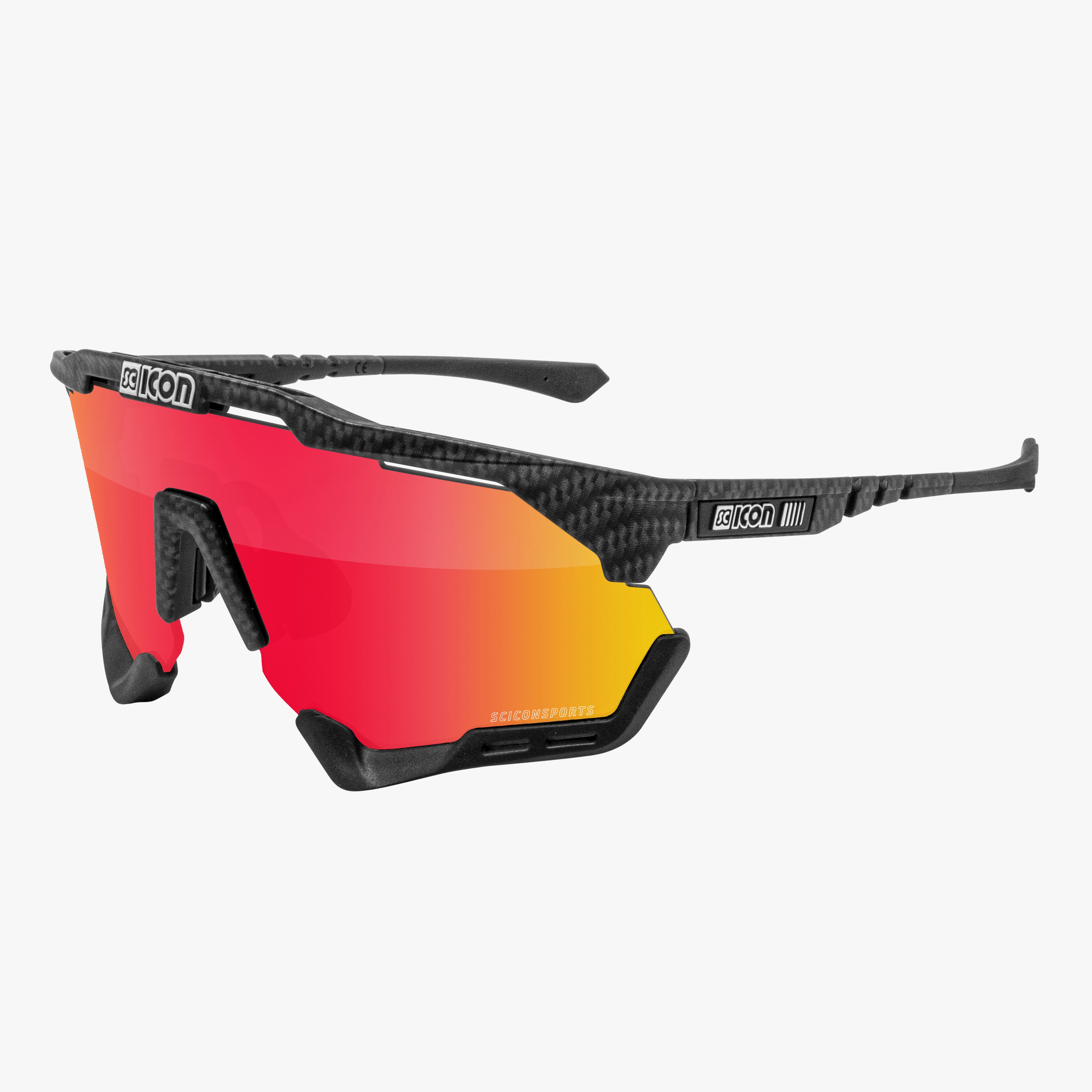 Carbon/Multimirror Red Aeroshade Sunglasses | Scicon Sports