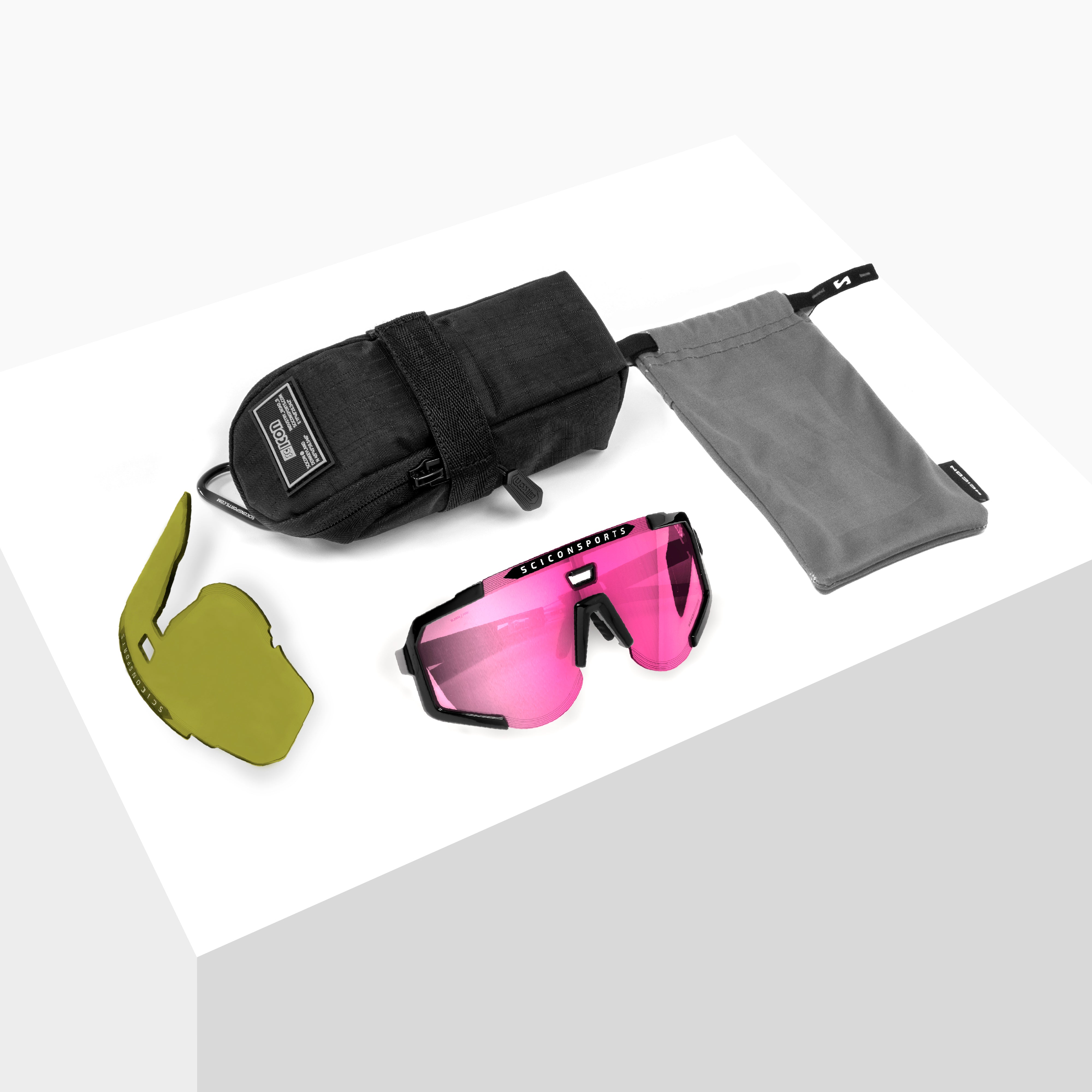White/Pink Aeroscope Sport Sunglasses | Scicon Sports