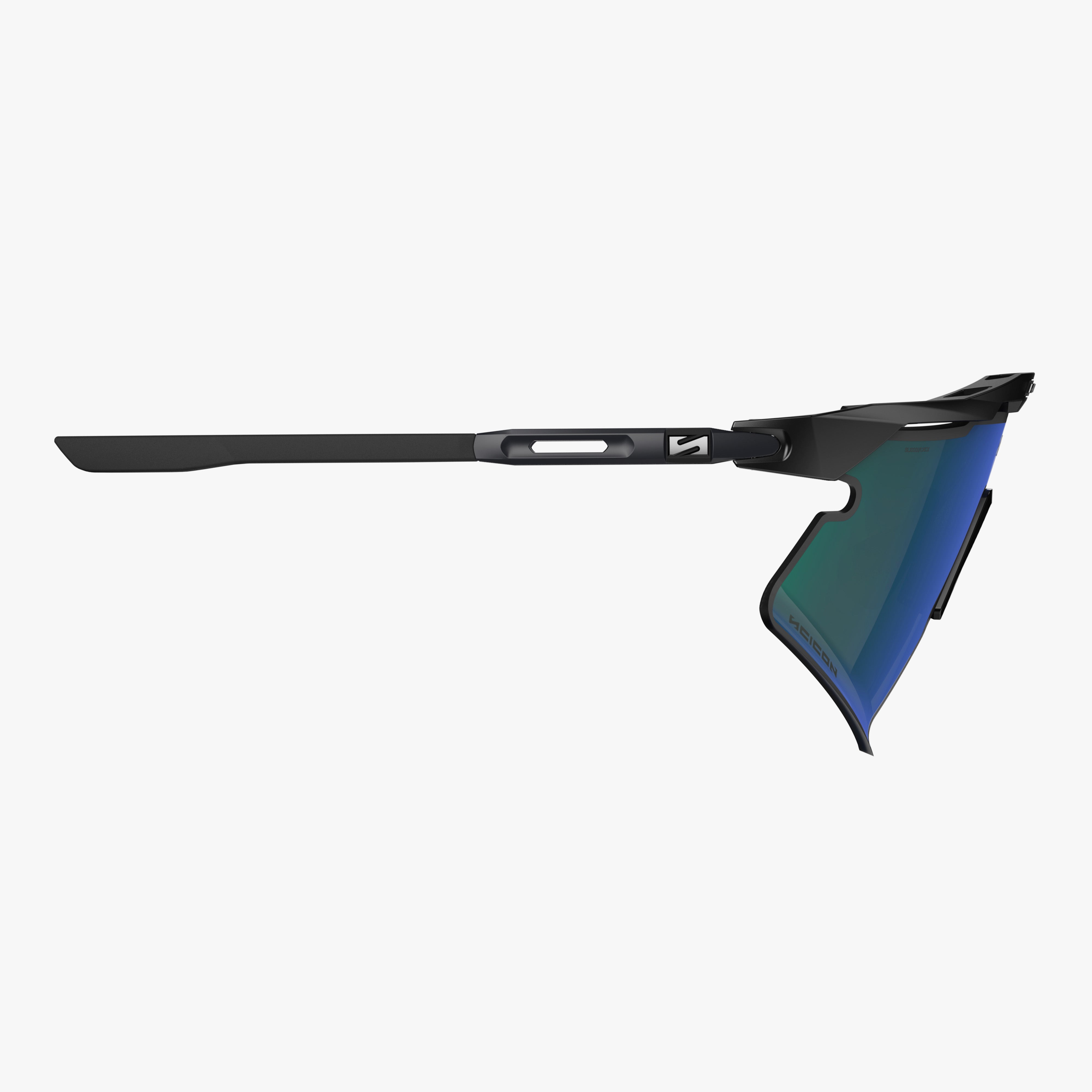 Aeroshade 2.0 Titanium Strake Matte Black Multimirror Blue Green side