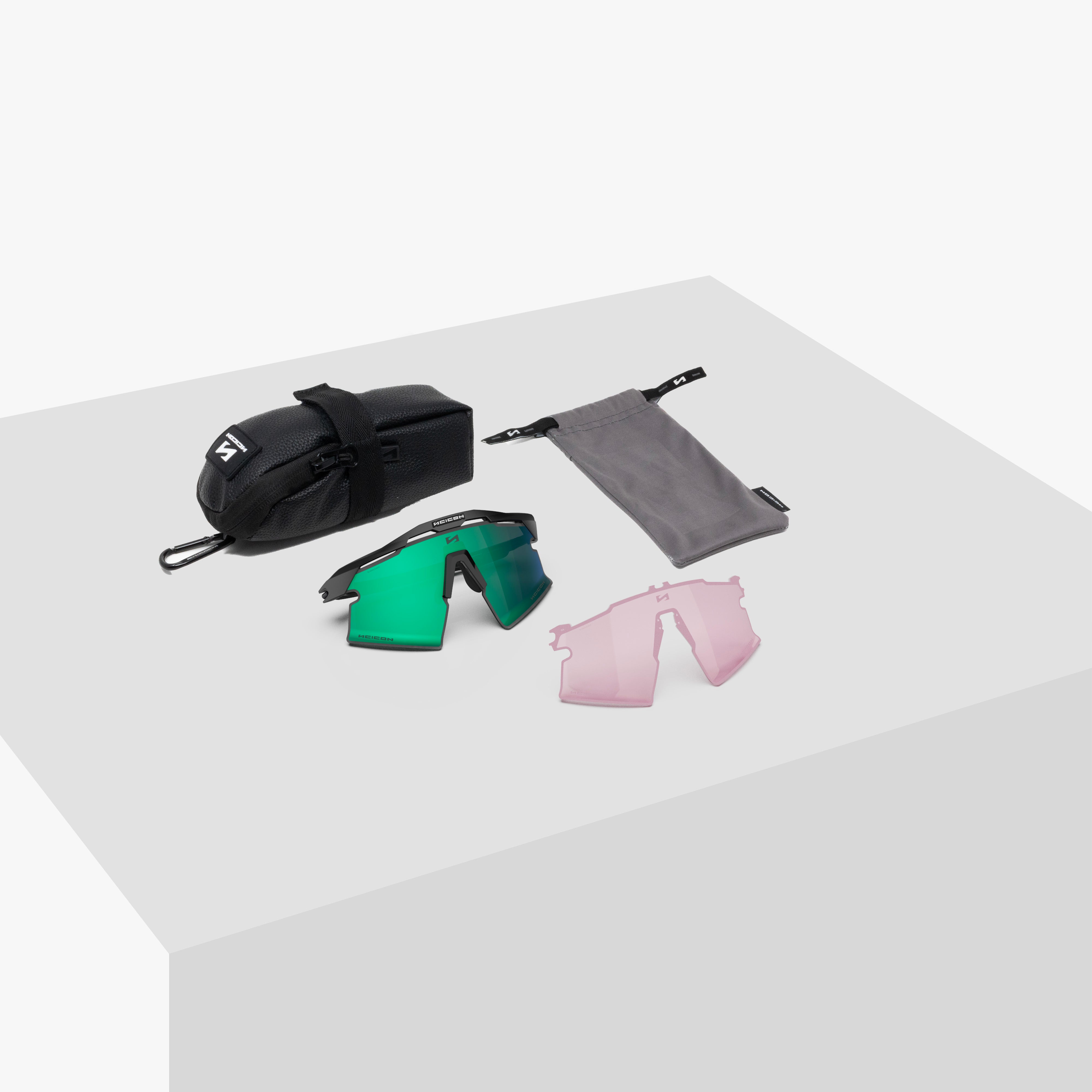 Aeroshade 2.0 Titanium Strake Matte Black Multimirror Blue Green box content