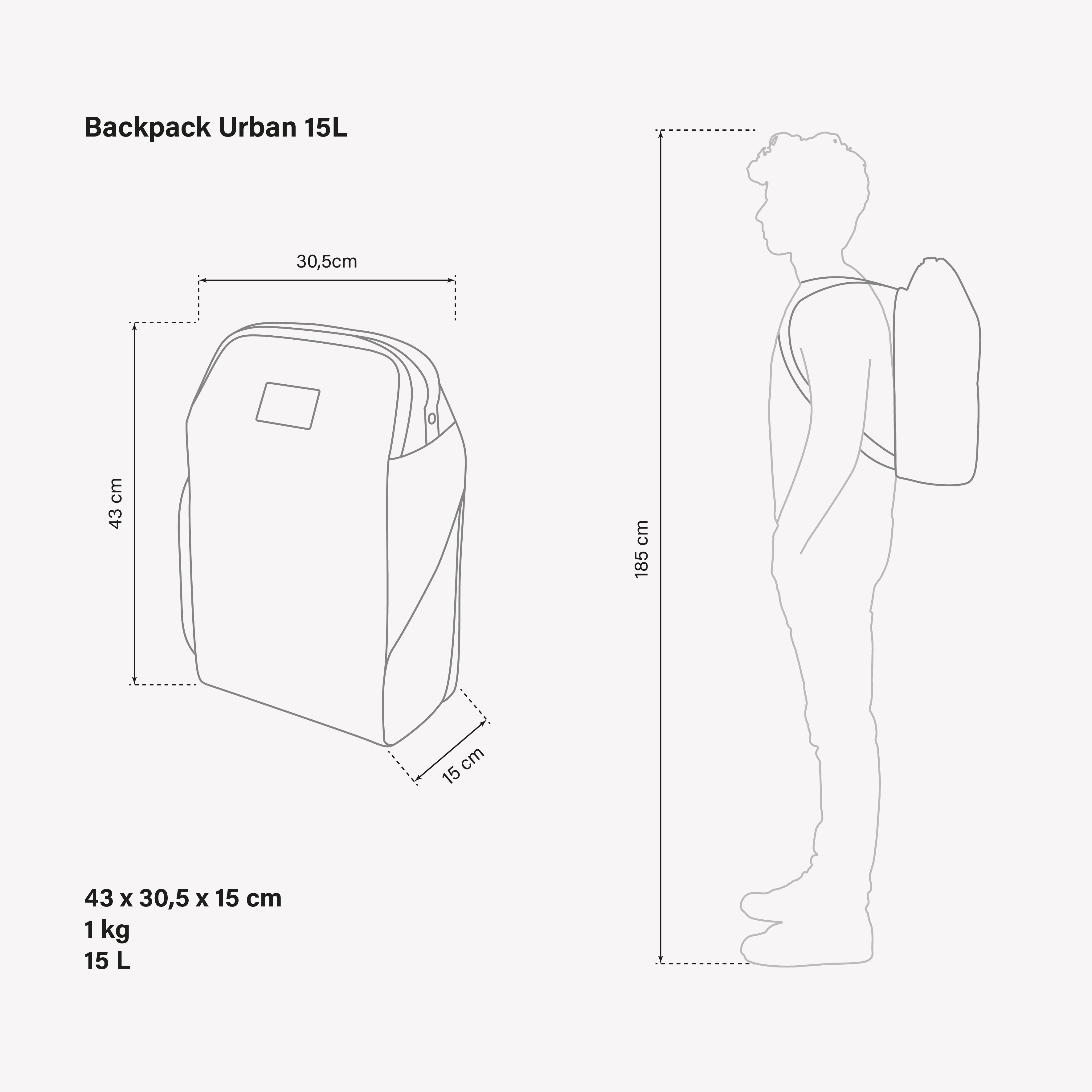 BACKPACK URBAN 15L - VEGAN LEATHER SYNERSKIN™