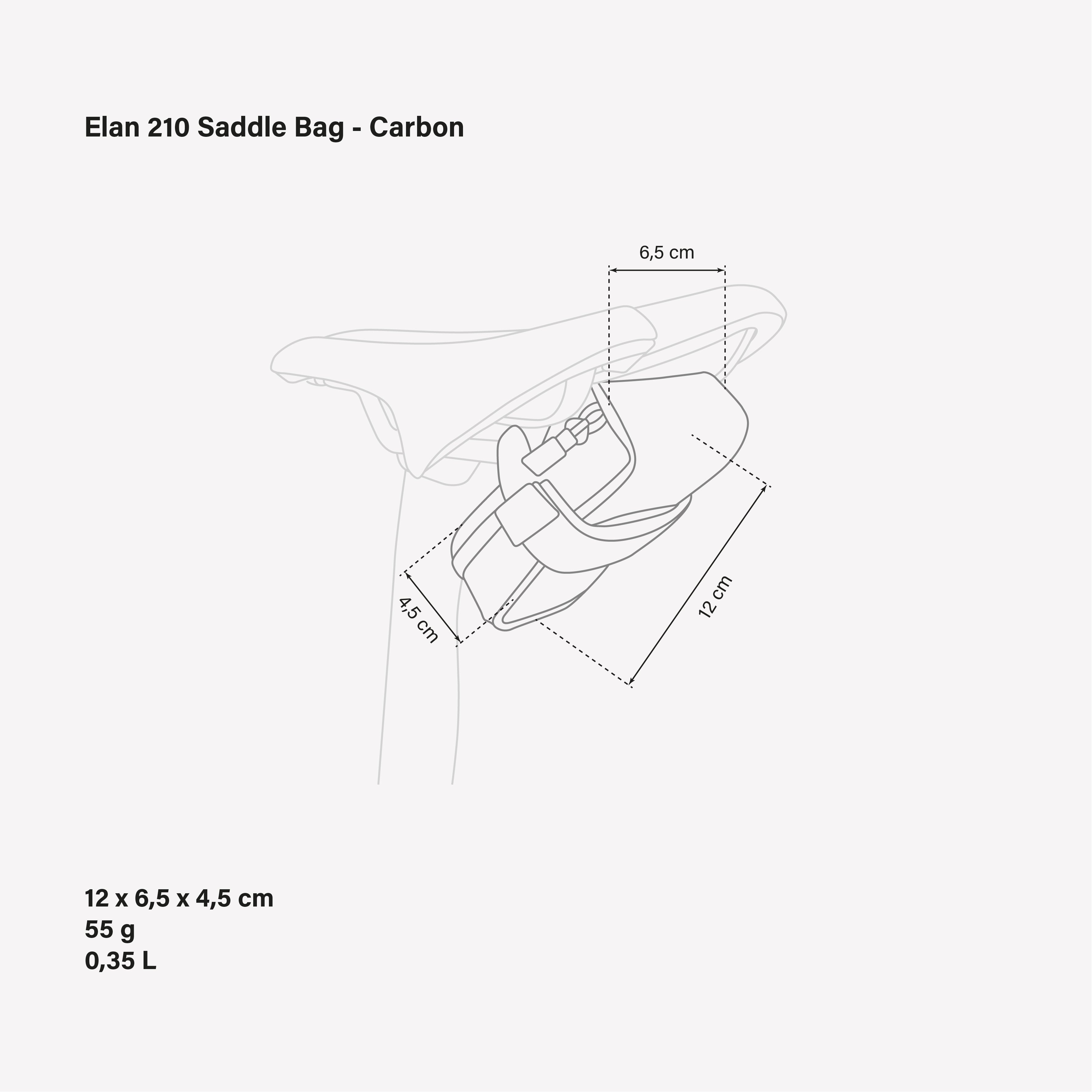 Elan 210 Saddlebag Tour de France carbon dimensions